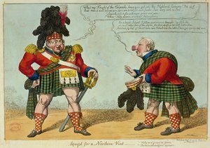 Uitgerust voor een Noordelijk Bezoek, 1822 (kleur ets)
